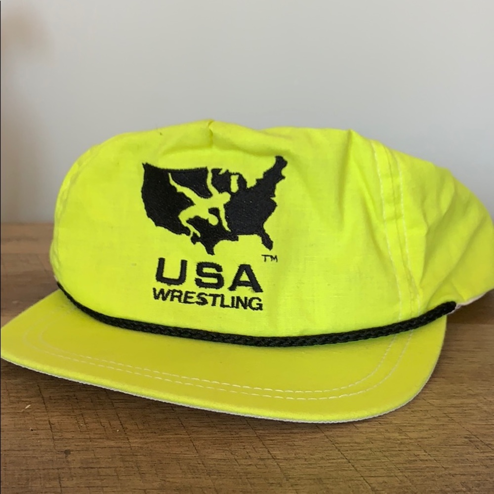 VTG Retro neon hat USA Wrestling